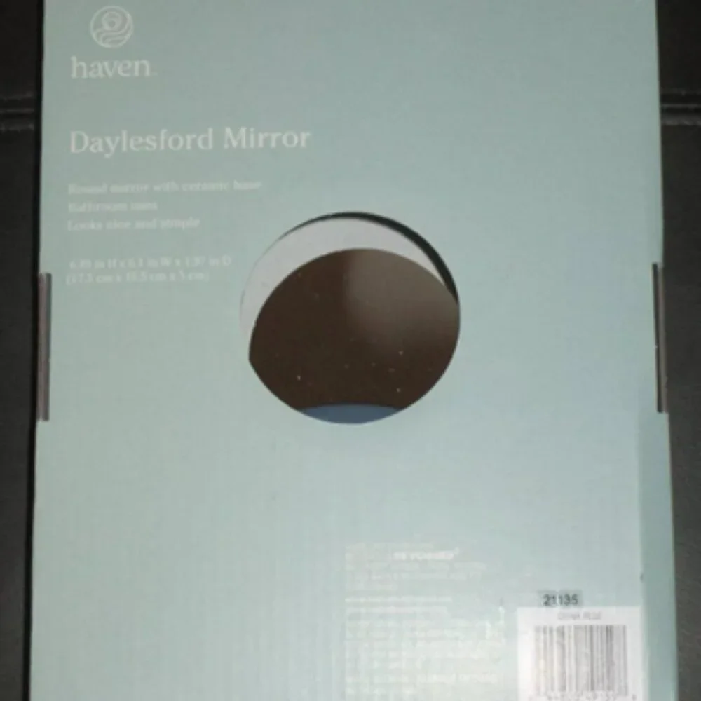 Haven Daylesford Blue Ceramic Base Double Sided Mirror NEW